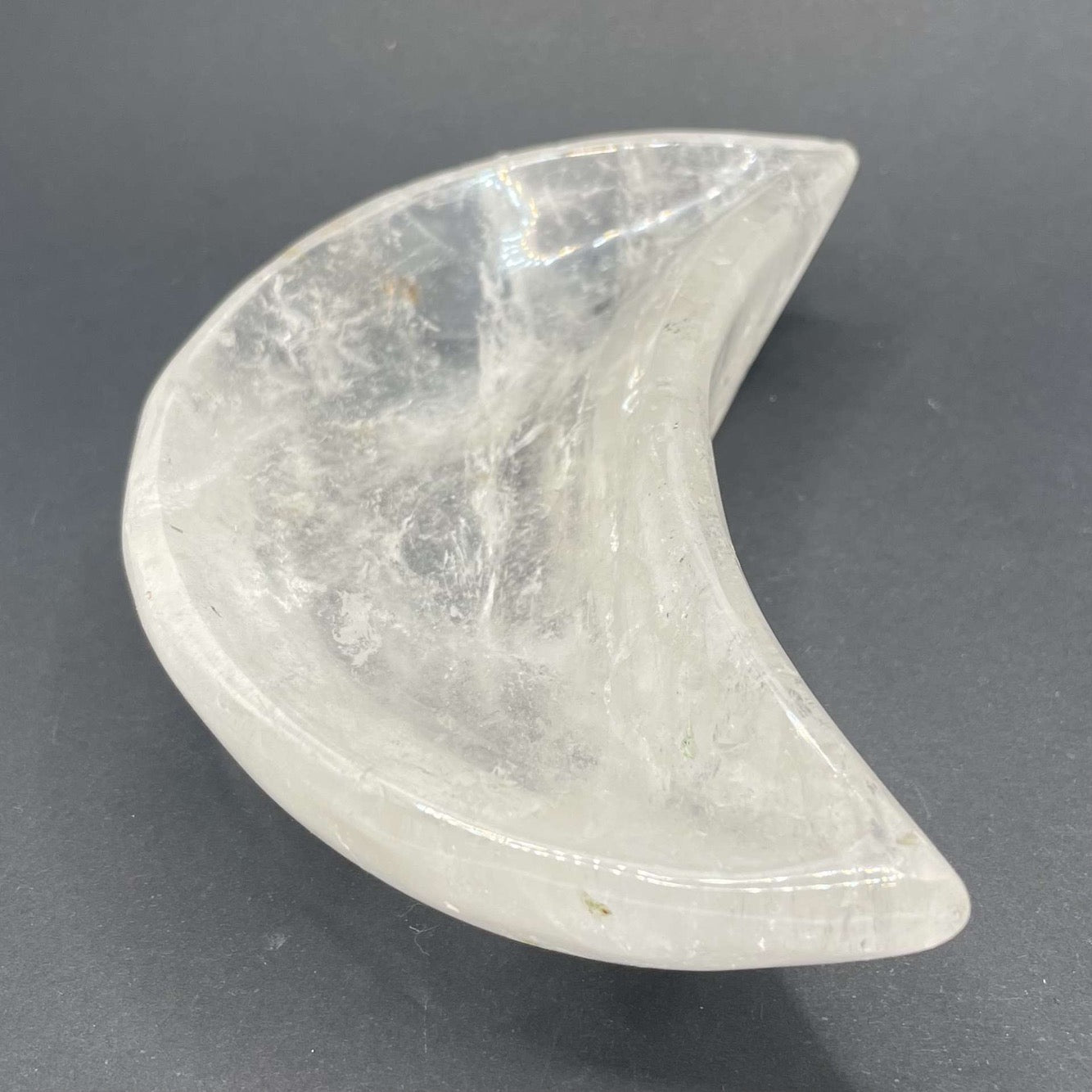 Clear Quartz Moon Bowl | Healing Crystals | Carving | 1 pc