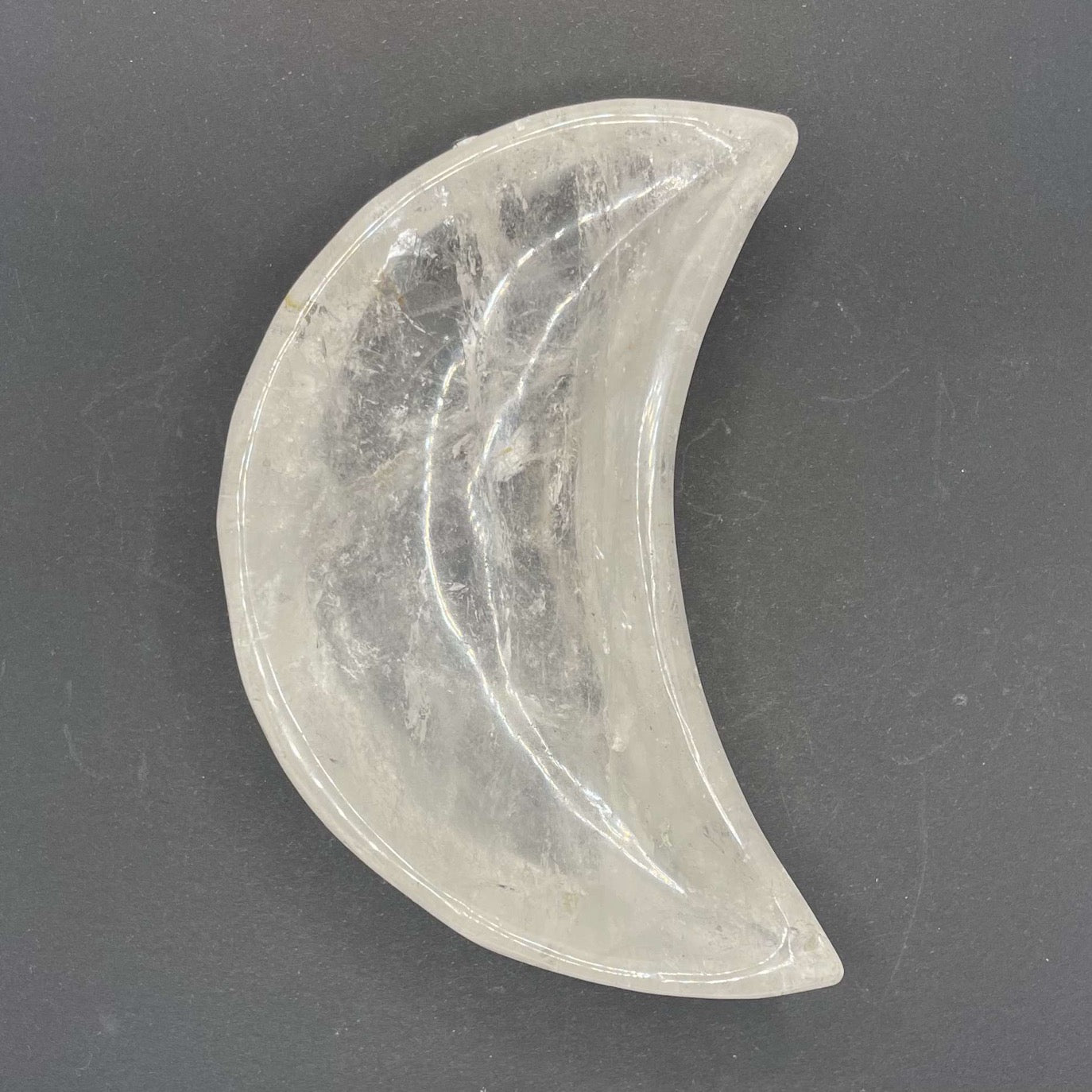 Clear Quartz Moon Bowl | Healing Crystals | Carving | 1 pc