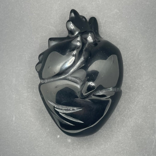 Obsidian Anatomical Heart | Healing Crystals | Carving | 1 pc