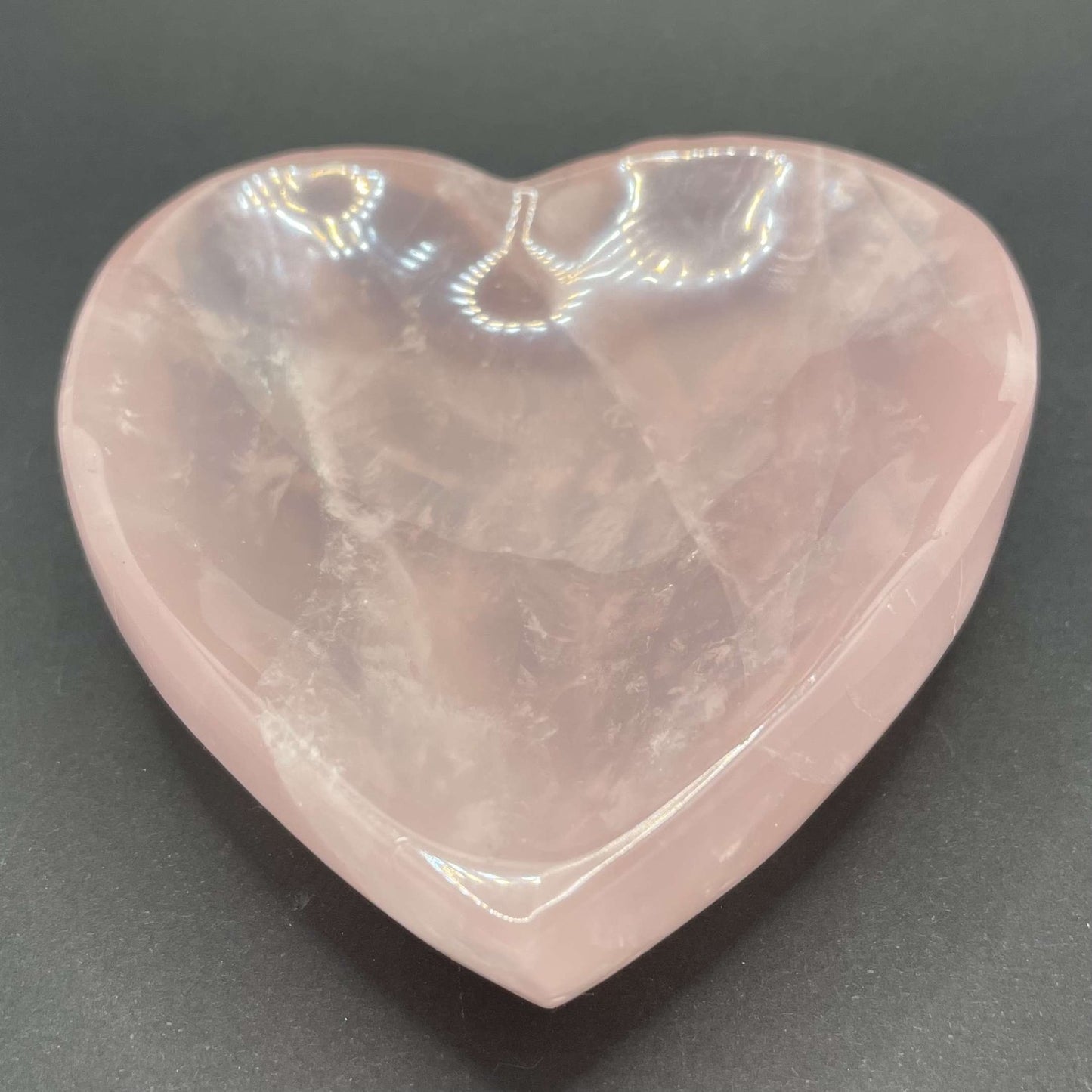 Rose Quartz Heart Bowl | Healing Crystals | Carving | 1 pc