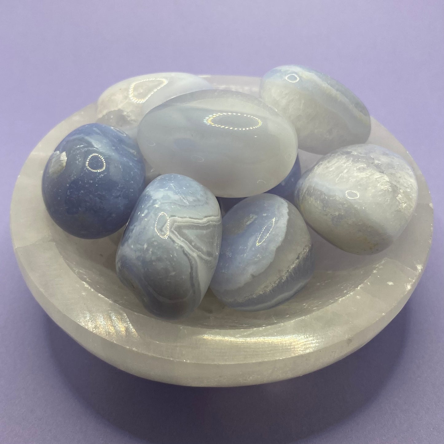 Blue Lace Agate | Healing Crystals | Tumbled | 1 pc