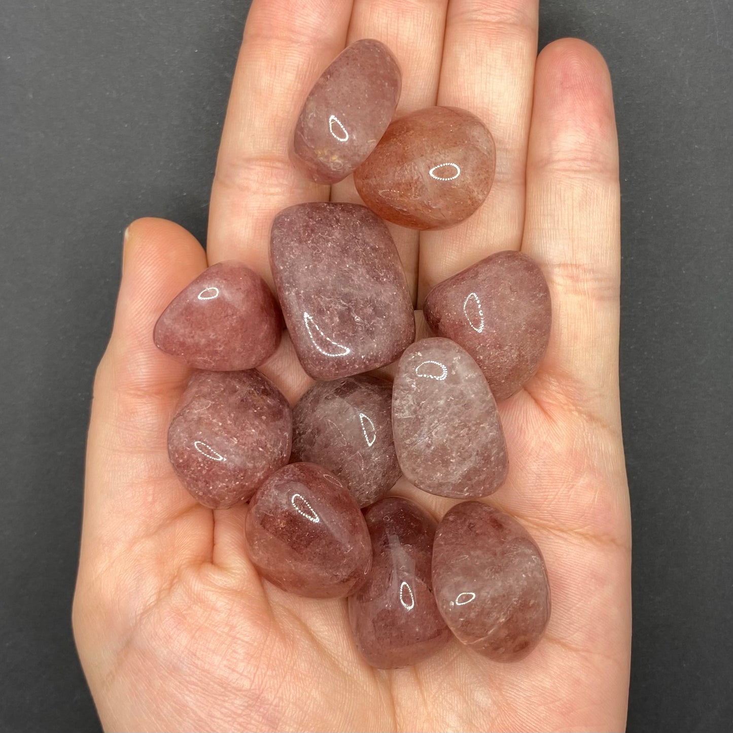 Red Strawberry Quartz Crystal | Healing Crystals | Tumbled | 1 pc