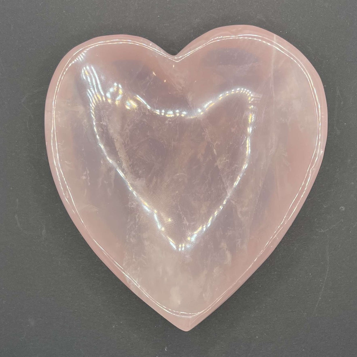 Rose Quartz Heart Bowl | Healing Crystals | Carving | 1 pc