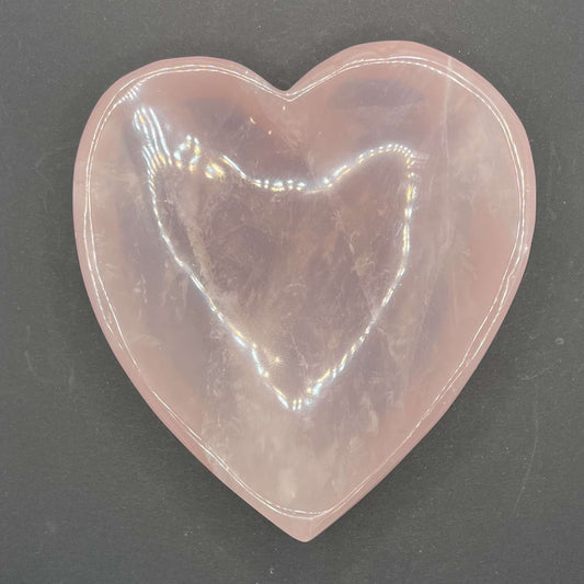 Rose Quartz Heart Bowl | Healing Crystals | Carving | 1 pc