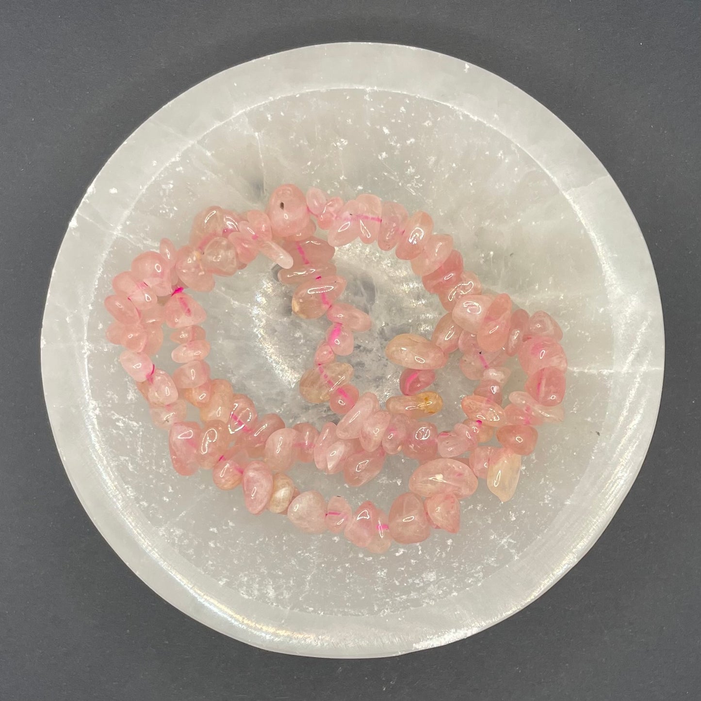 Rose Quartz Chip Bracelet | Healing Crystals | Jewelry | 1 pc