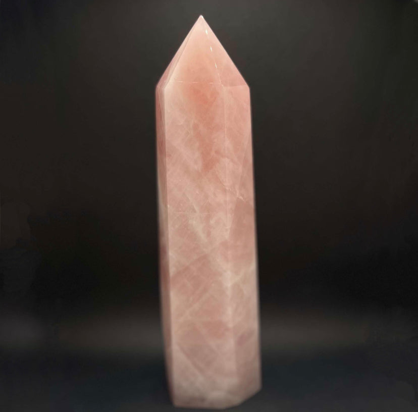 Large Rose Quartz Wand | Healing Crystals | Tower | 1 pc