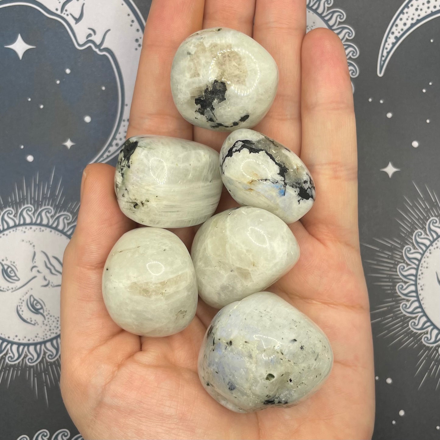 Large Rainbow Moonstone | Healing Crystals | Tumbled | 1 pc