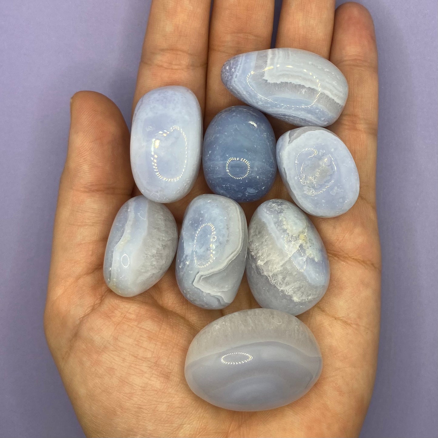 Blue Lace Agate | Healing Crystals | Tumbled | 1 pc