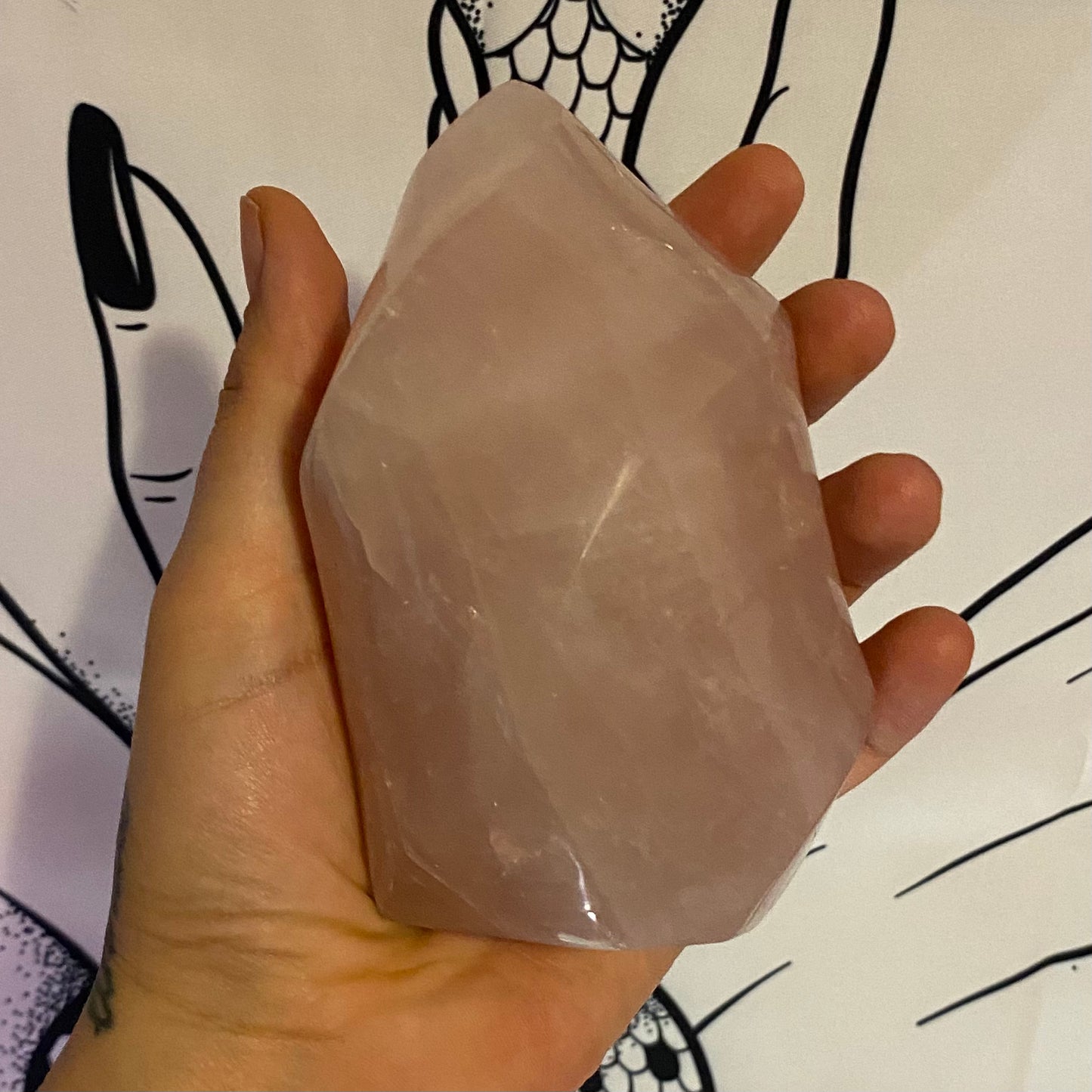 Rose Quartz Flame | Healing Crystals | Carving | 1 pc