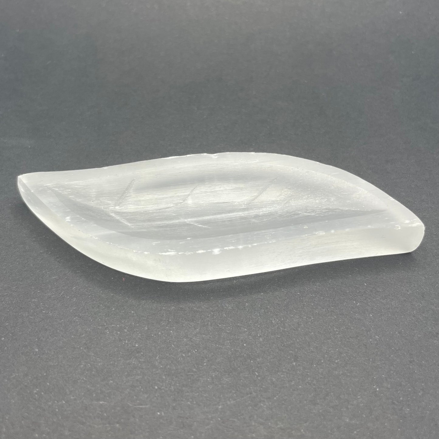 Small Selenite Leaf Bowl | Healing Crystals | Carving | 1 pc