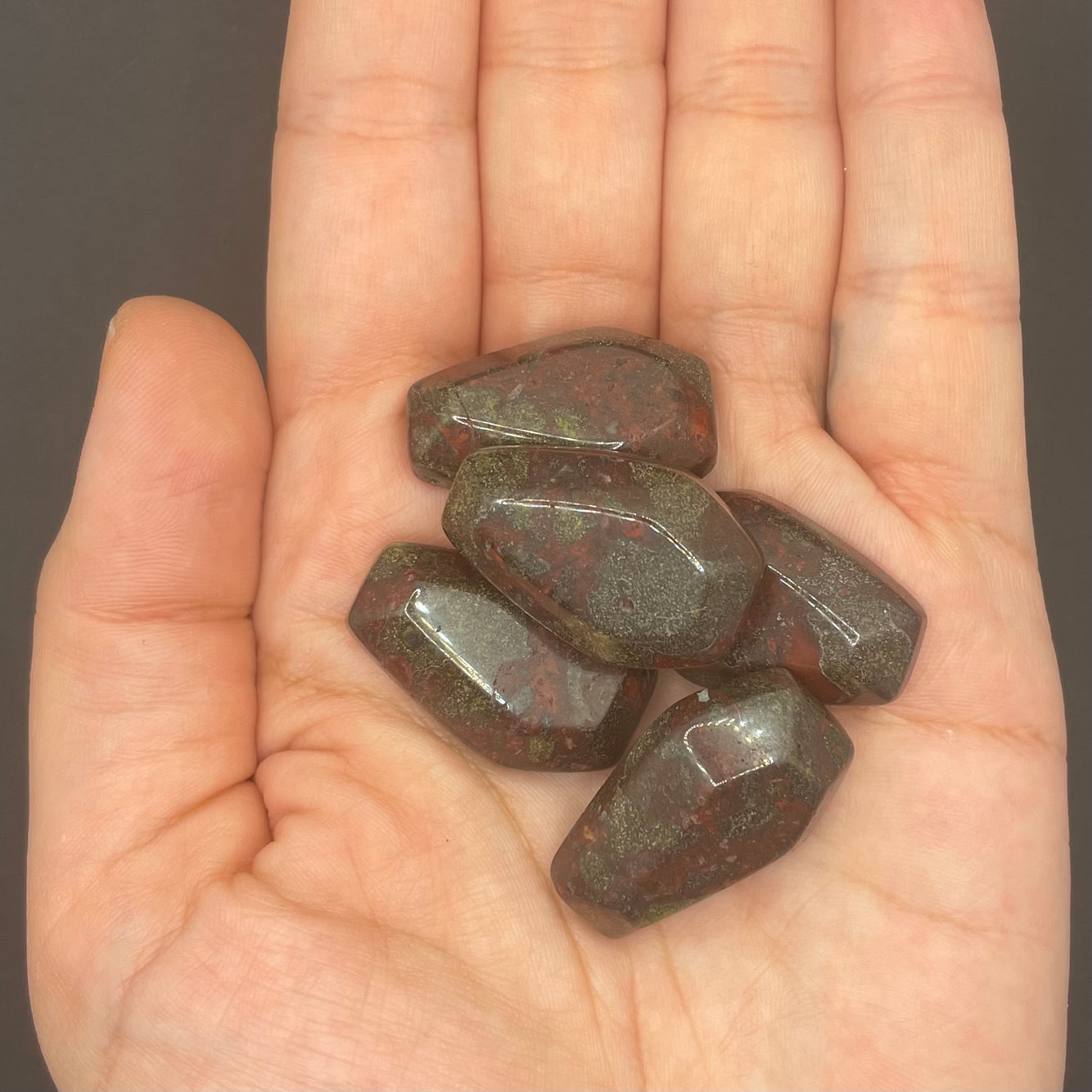 Mini Dragon Bloodstone Coffin | Healing Crystals | Pocket Crystals | Carving | 1 pc