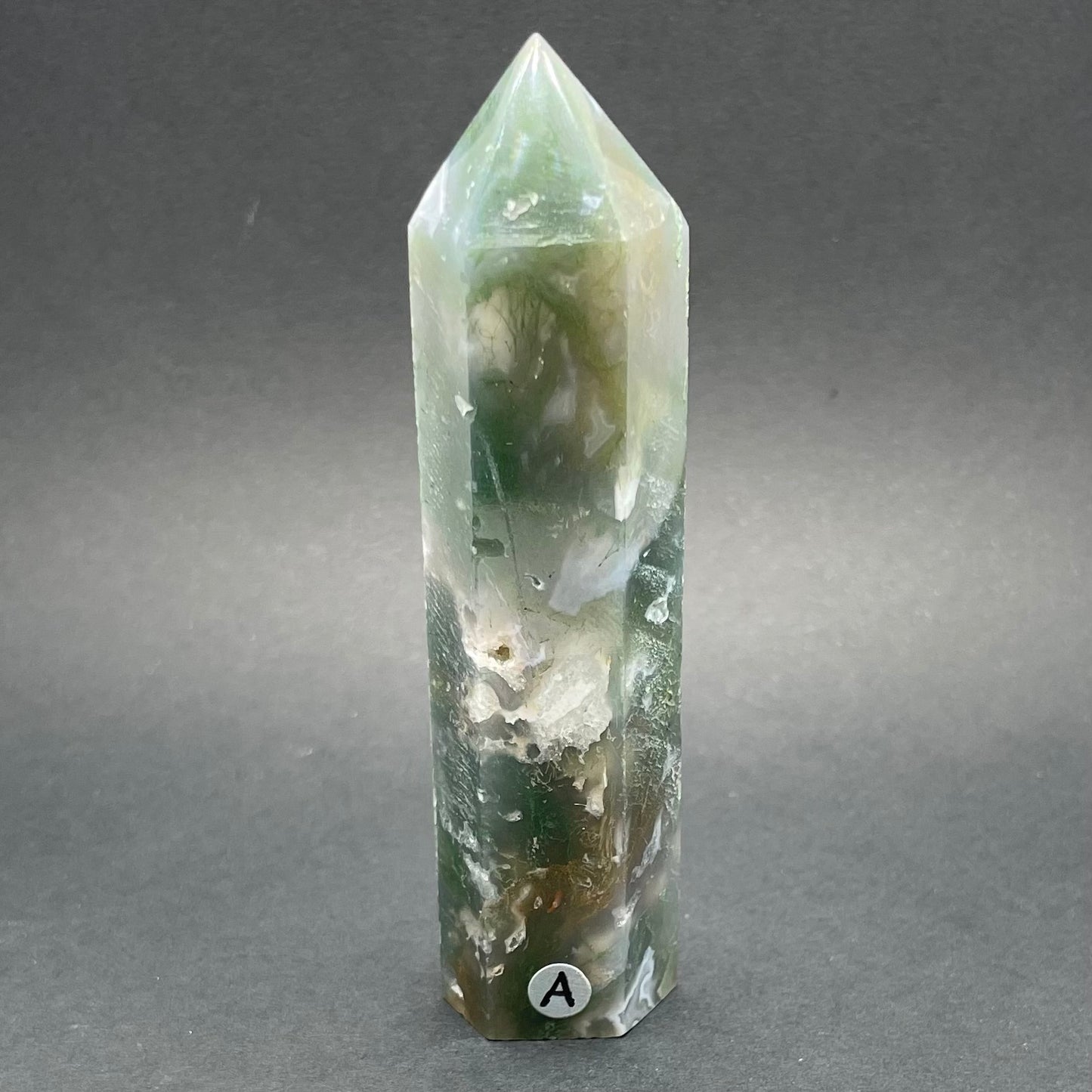 Moss Agate Wand | Healing Crystals | Tower | 1 pc