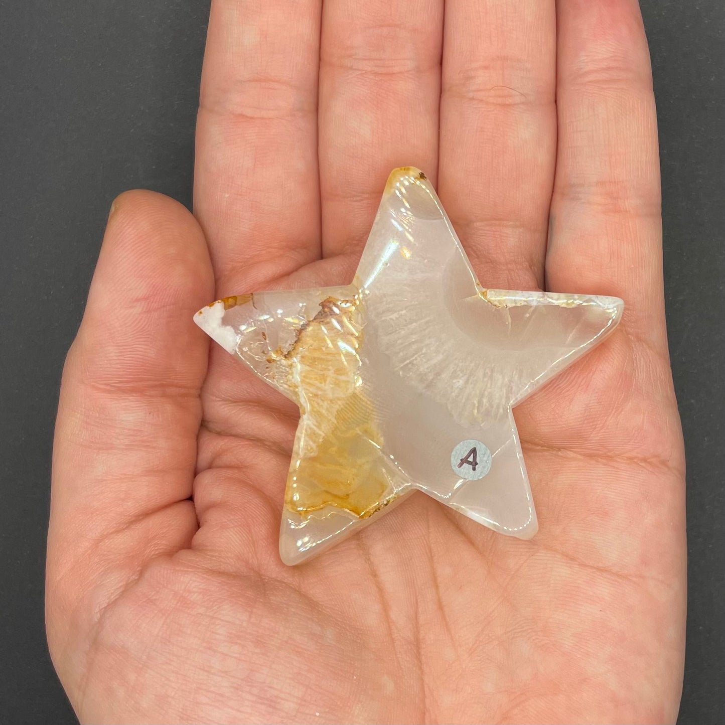 Flower Agate Star | Healing Crystals | Carving | 1 pc